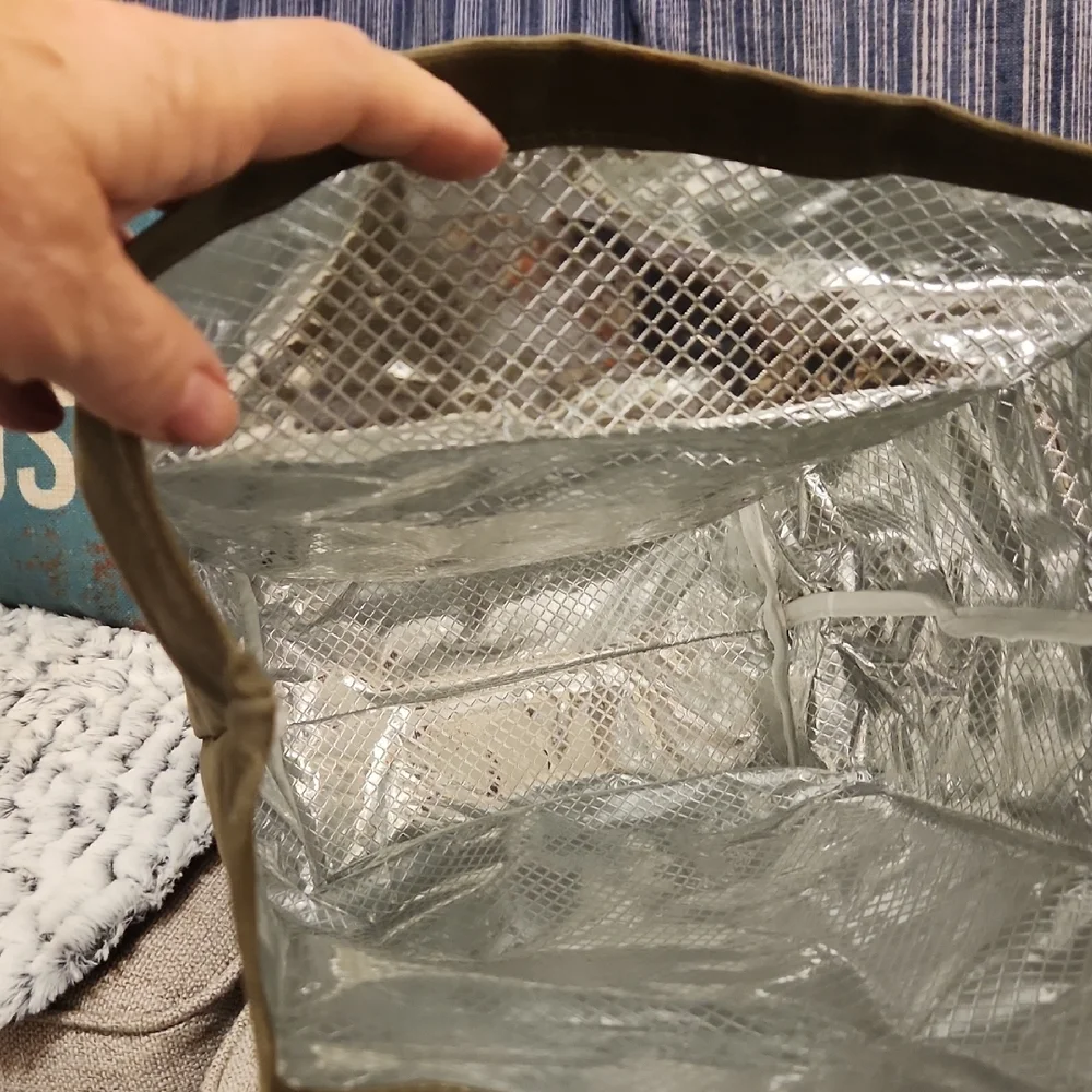 Olive Green Canvas Bag with Brown Leather Accents - Picture 4 of 5